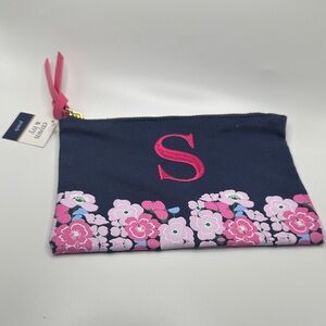 Crown & Ivy Navy Floral Cosmetic Bag